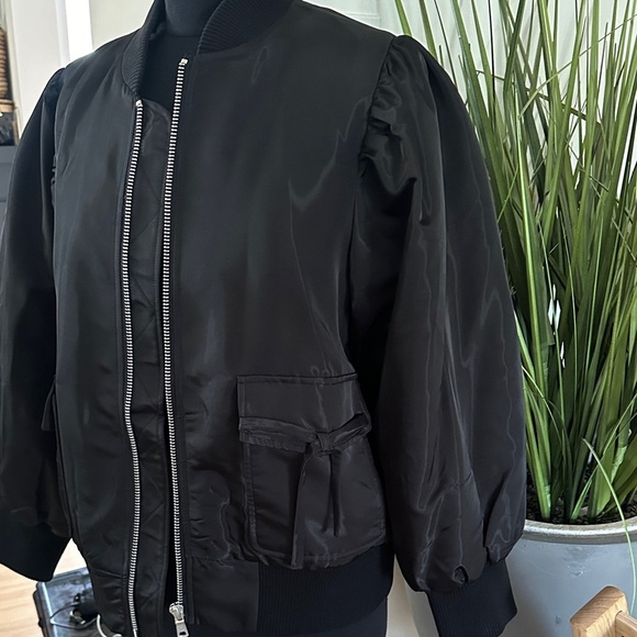 NWT Anthropologie Avec Les Filles Black Women's Bomber Jacket - Picture 10 of 16